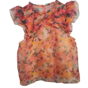 NWT Entro Pink Flower Blouse Size Medium
